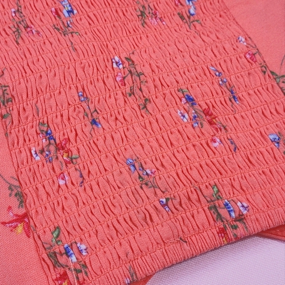 Floral Puff Sleeve Top - Coral - Picture 6 of 13